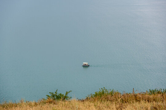 landscape with views of ancient stone buildings and temples on a summer day near Lake Sevan in Armenia