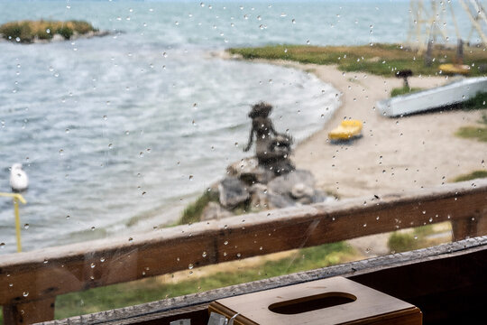 rural landscape with household items of an Armenian village on a summer day near Lake Sevan