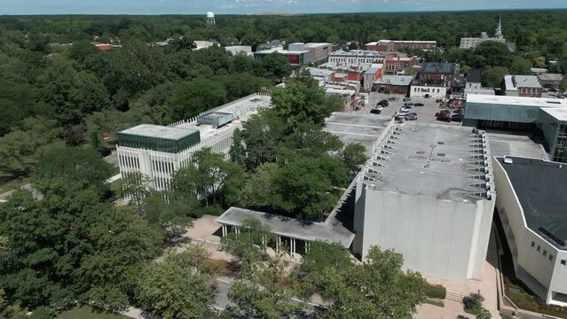 flying clockwise around Bibbins Hall at Oberlin Music Conservatory