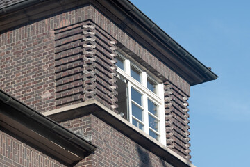 facade of a old brick house