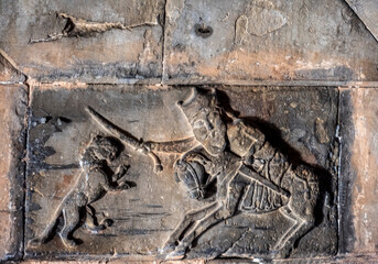 landscape with views of ancient stone buildings and temples on a summer day in Armenia