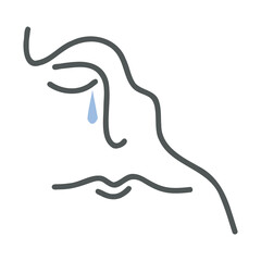 Abstract Women Face Line Art