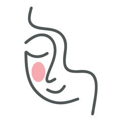 Abstract Women Face Line Art
