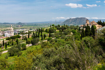 View of the Town of Xativa  an hour outside of Valencia in Spain