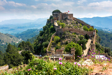 Xativa castle an hours train ride from Valencia in Spain