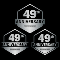 49 years anniversary celebration logotype. 49th anniversary logo collection. Set of anniversary design template. Vector and illustration. 