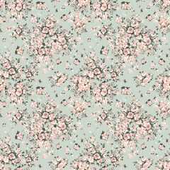  Abstract floral print bouquets of roses . Beautiful pattern for decoration of textiles and design. Flower background. Art drawing for surface. Tenderness decor.