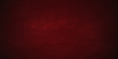 Red wall backdrop background with red faded border and old vintage grunge texture, marbled red painted panorama background illustration for Christmas or valentines day.	
