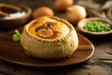 Traditional homemade British meat pie