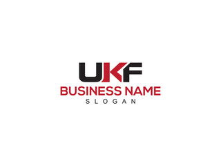 Simple UKF Logo Icon, Monogram ukf Logo Letter Vector Art For Modern Business - obrazy, fototapety, plakaty