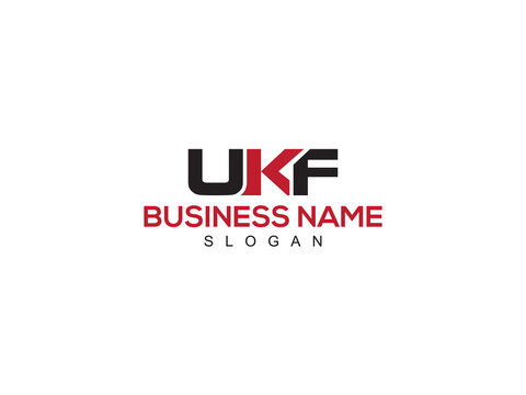 Simple UKF Logo Icon, Monogram ukf Logo Letter Vector Art For Modern Business