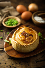 Traditional homemade British meat pie