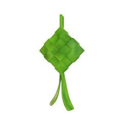 3d Illustration Ramadan Islamic element icon, Traditional ketupat