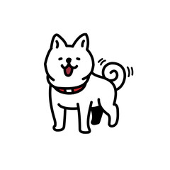 シンプルでかわいい微笑む柴犬のイラスト