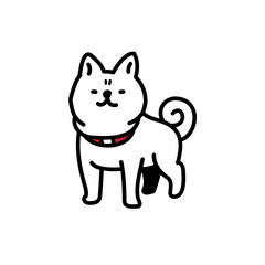 シンプルでかわいい不機嫌な柴犬のイラスト
