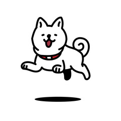 シンプルでかわいいジャンプする柴犬のイラスト