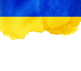 Ukraine flag brush concept. Flag of Ukraine grunge style banner background.
