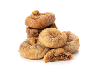 dried figs fruit isolated on white background
