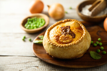 Traditional homemade British meat pie