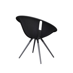3d Furniture black plastic bar chair isolated on a white background, Decoration Design for cafe,...
