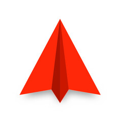 Obraz premium Realistic red paper planes collection. Handmade origami aircraft in flat style. Paper toy for a child. Business concept element, project startup and goal achievement. Vector illustration