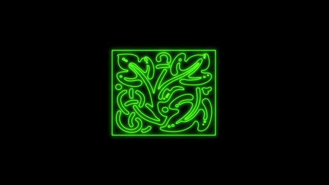 Glowing abstract neon line Flickering animation.