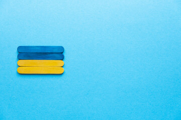 Ukraine. Colored sticks in the color of the flag of Ukraine