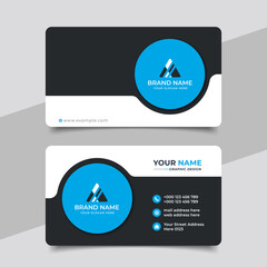 Blue modern creative business card and name card horizontal simple clean template vector design