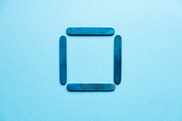 blue square on a blue background. Geometric figure. Checkbox