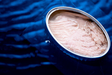 close up of fish preserves (preserved canned tuna belly)