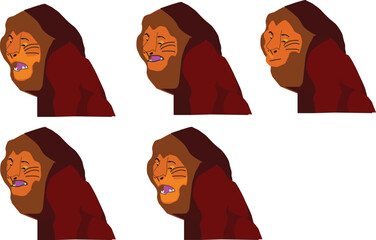 Lion speaking image sequence.