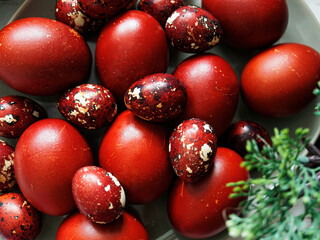 red easter eggs 