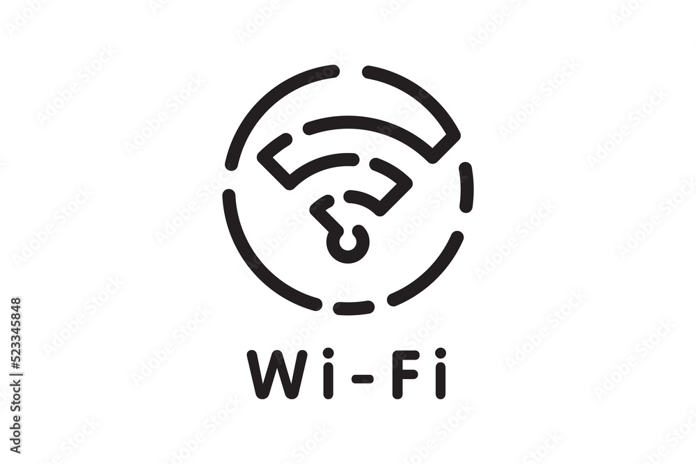 Aufkleber wi fi symbol signal connection. vector wireless internet technology sign. wifi network communication