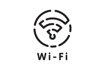 Wi Fi symbol signal connection. Vector wireless internet technology sign. Wifi network communication icon. - obrazy, fototapety, plakaty