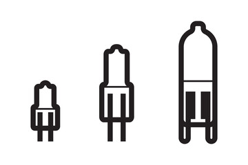 Led lamp icon energy economy technology. Electric bulb power modern innovation. Smart home vector sign.