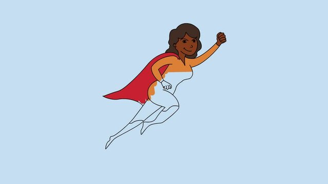 Super girl flying Sketch and 2d animation