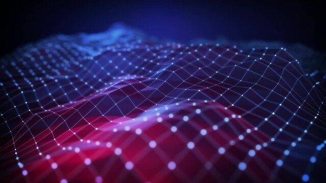 4k particle landscape background red waves metaverse