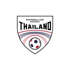 Sport championship logo. Football cup of Thailand.