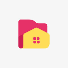Home folder logo template illustration. Logo for real estate, construction, architecture and building logos.