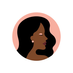 Profile of a beautiful African woman. 