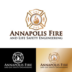 Fire and life safety logo template