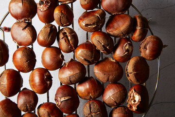 Grilled chestnuts, roasted chestnuts