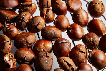 Grilled chestnuts, roasted chestnuts
