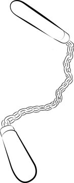 black nunchaku isolated over white diidle style vector illustration