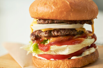 hamburger on a plate