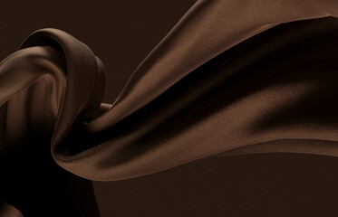 Fabric waves closeup in the air, dynamic cloth 3d rendering.