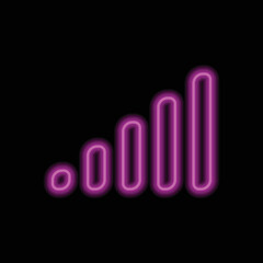 Volume levels logo simple icon vector. Flat design. Purple neon on black background.ai