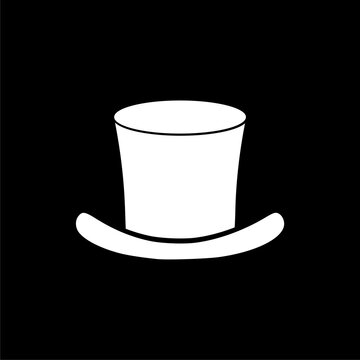 Top hat icon isolated on dark background