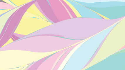Abstract curvy leaves with soft color tones.