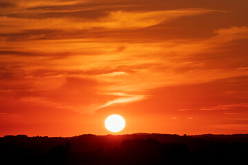 sunset in Carcassonne France